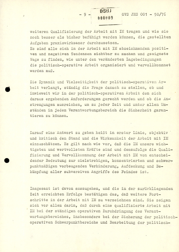 Dissertation "Zur Rolle und dem aktuell-politischen Inhalt eines aufgabenbezogenen Feindbildes in der Zusammenarbeit mit IM"