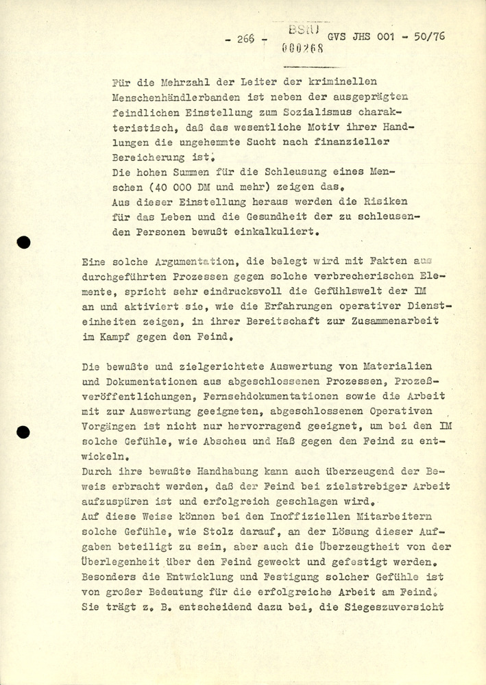Dissertation "Zur Rolle und dem aktuell-politischen Inhalt eines aufgabenbezogenen Feindbildes in der Zusammenarbeit mit IM"