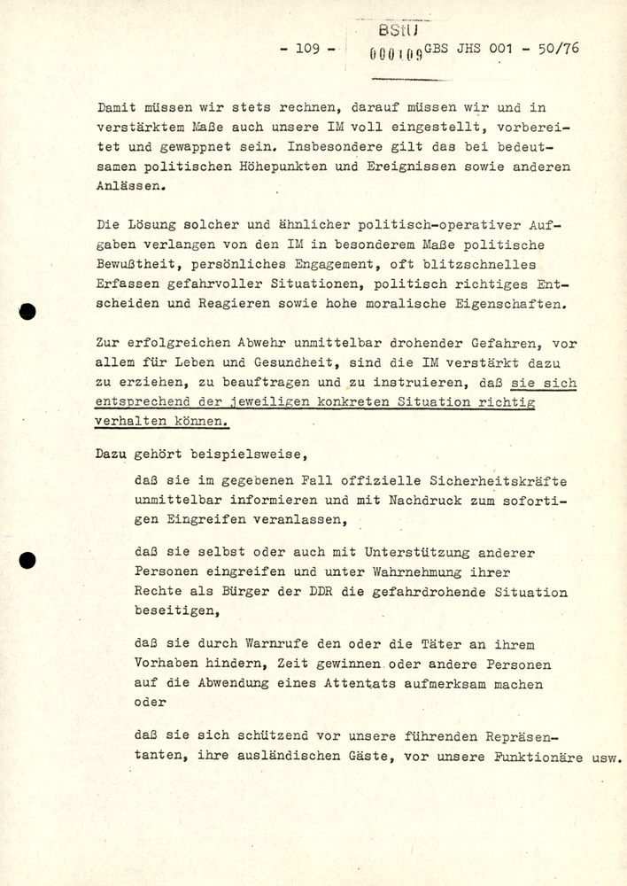 Dissertation "Zur Rolle und dem aktuell-politischen Inhalt eines aufgabenbezogenen Feindbildes in der Zusammenarbeit mit IM"