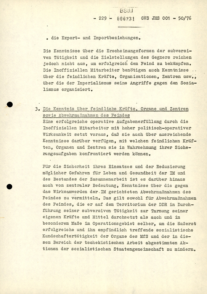 Dissertation "Zur Rolle und dem aktuell-politischen Inhalt eines aufgabenbezogenen Feindbildes in der Zusammenarbeit mit IM"