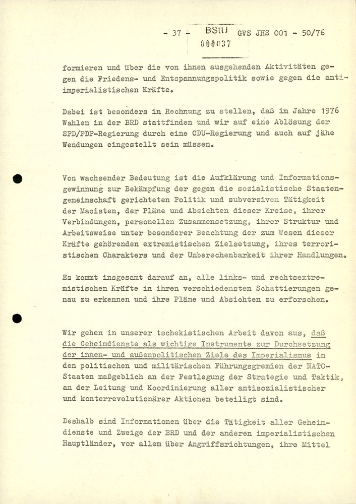 Dissertation "Zur Rolle und dem aktuell-politischen Inhalt eines aufgabenbezogenen Feindbildes in der Zusammenarbeit mit IM"