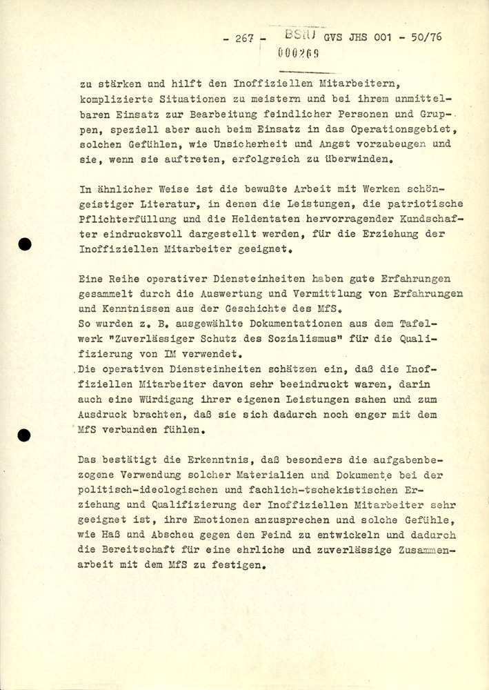 Dissertation "Zur Rolle und dem aktuell-politischen Inhalt eines aufgabenbezogenen Feindbildes in der Zusammenarbeit mit IM"