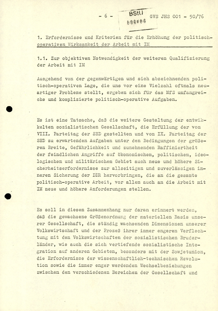 Dissertation "Zur Rolle und dem aktuell-politischen Inhalt eines aufgabenbezogenen Feindbildes in der Zusammenarbeit mit IM"