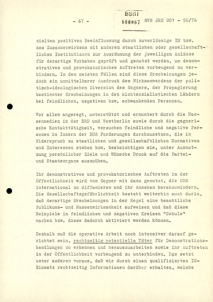 Dissertation "Zur Rolle und dem aktuell-politischen Inhalt eines aufgabenbezogenen Feindbildes in der Zusammenarbeit mit IM"