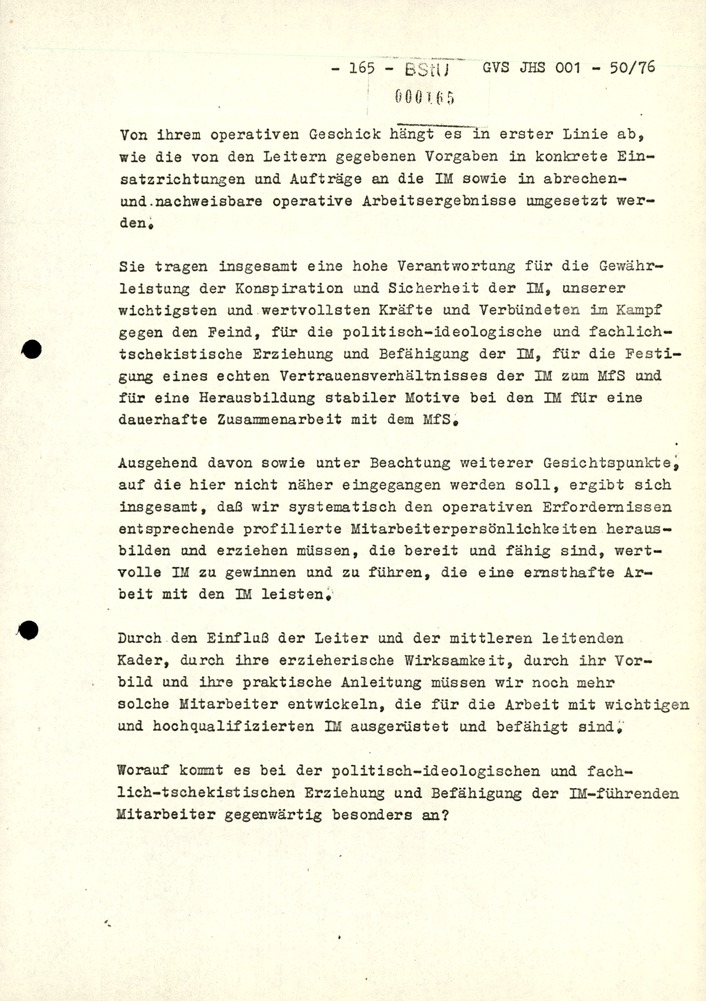 Dissertation "Zur Rolle und dem aktuell-politischen Inhalt eines aufgabenbezogenen Feindbildes in der Zusammenarbeit mit IM"
