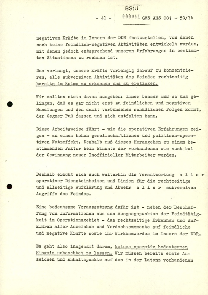 Dissertation "Zur Rolle und dem aktuell-politischen Inhalt eines aufgabenbezogenen Feindbildes in der Zusammenarbeit mit IM"