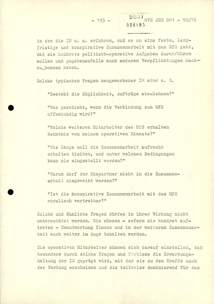 Dissertation "Zur Rolle und dem aktuell-politischen Inhalt eines aufgabenbezogenen Feindbildes in der Zusammenarbeit mit IM"