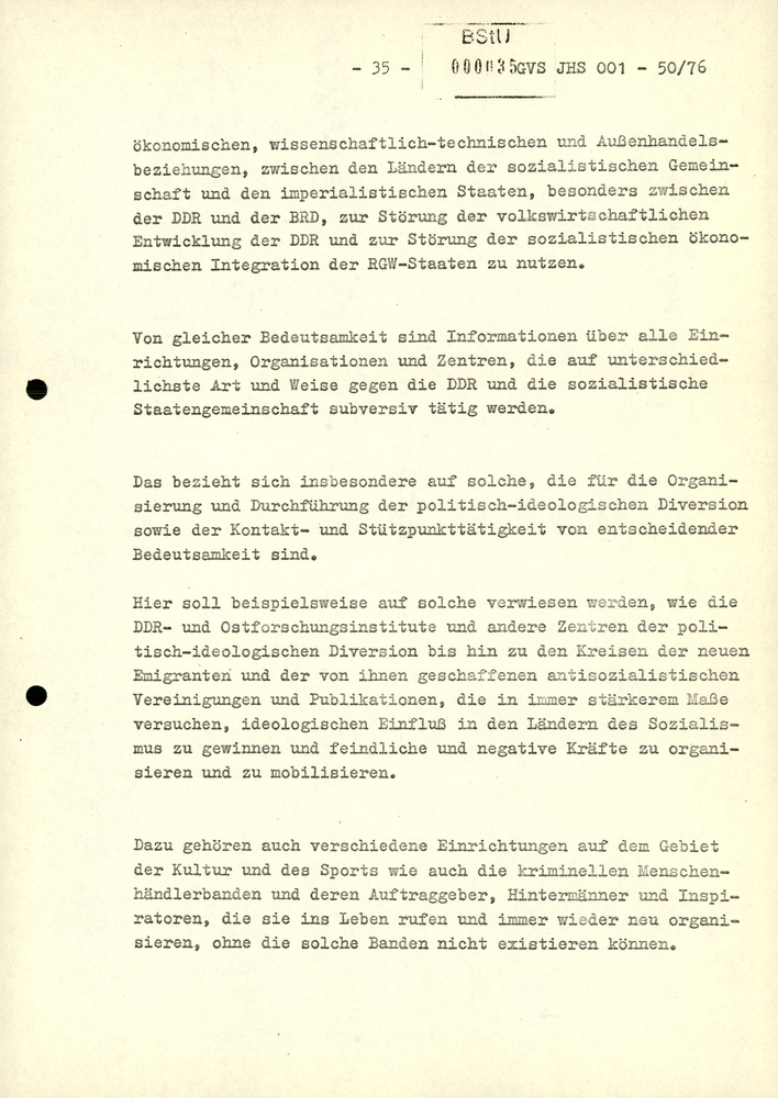 Dissertation "Zur Rolle und dem aktuell-politischen Inhalt eines aufgabenbezogenen Feindbildes in der Zusammenarbeit mit IM"