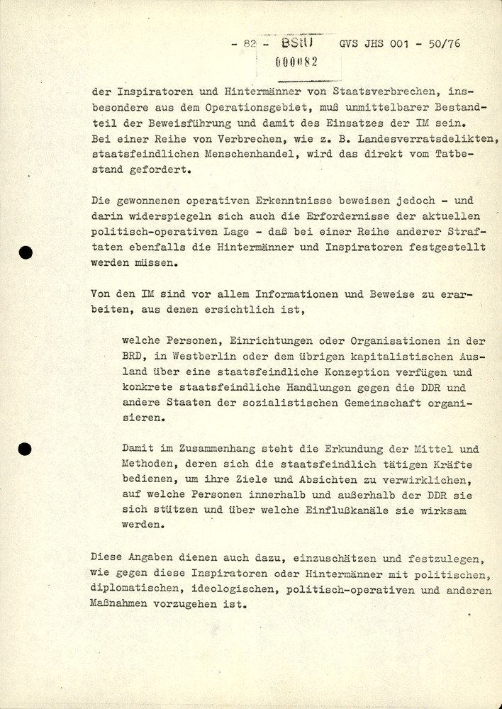 Dissertation "Zur Rolle und dem aktuell-politischen Inhalt eines aufgabenbezogenen Feindbildes in der Zusammenarbeit mit IM"