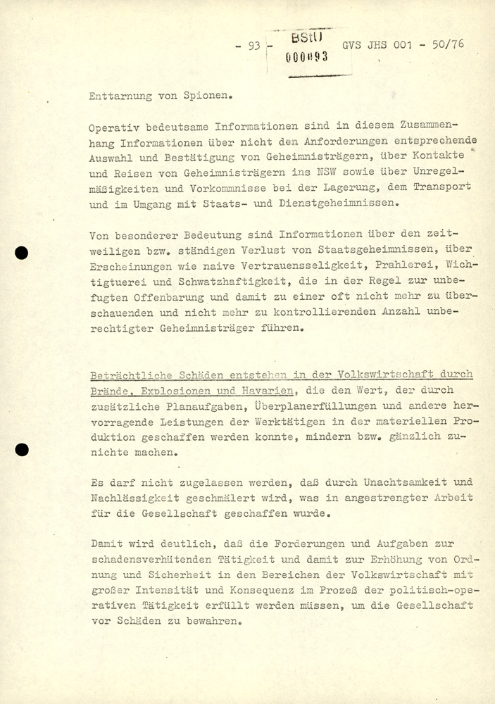 Dissertation "Zur Rolle und dem aktuell-politischen Inhalt eines aufgabenbezogenen Feindbildes in der Zusammenarbeit mit IM"