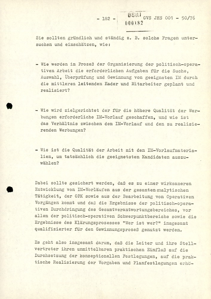 Dissertation "Zur Rolle und dem aktuell-politischen Inhalt eines aufgabenbezogenen Feindbildes in der Zusammenarbeit mit IM"