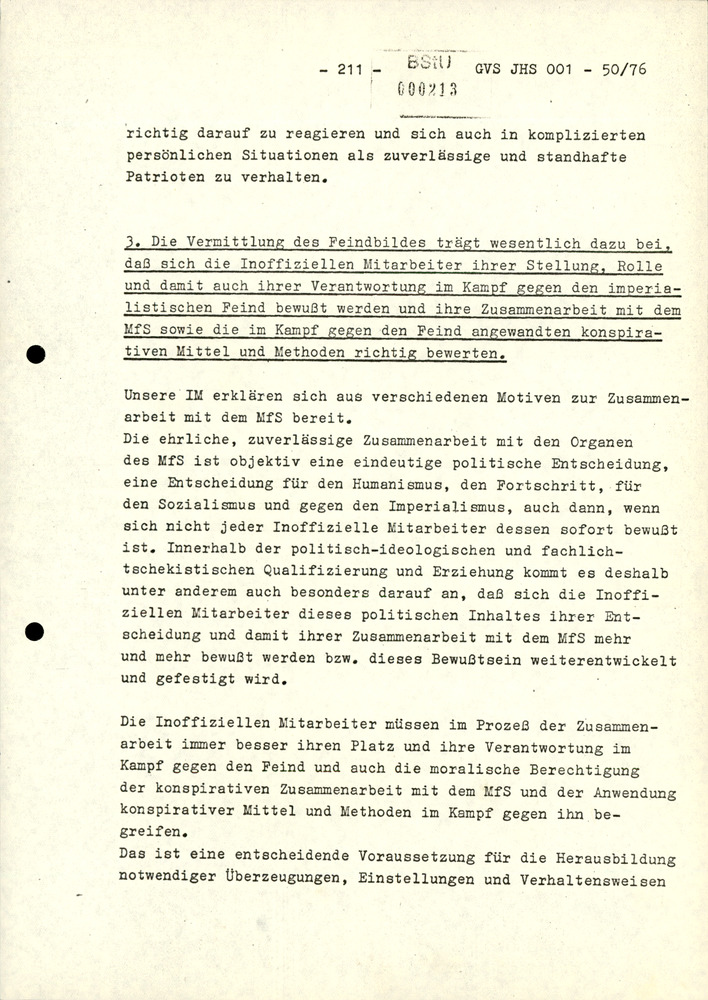 Dissertation "Zur Rolle und dem aktuell-politischen Inhalt eines aufgabenbezogenen Feindbildes in der Zusammenarbeit mit IM"