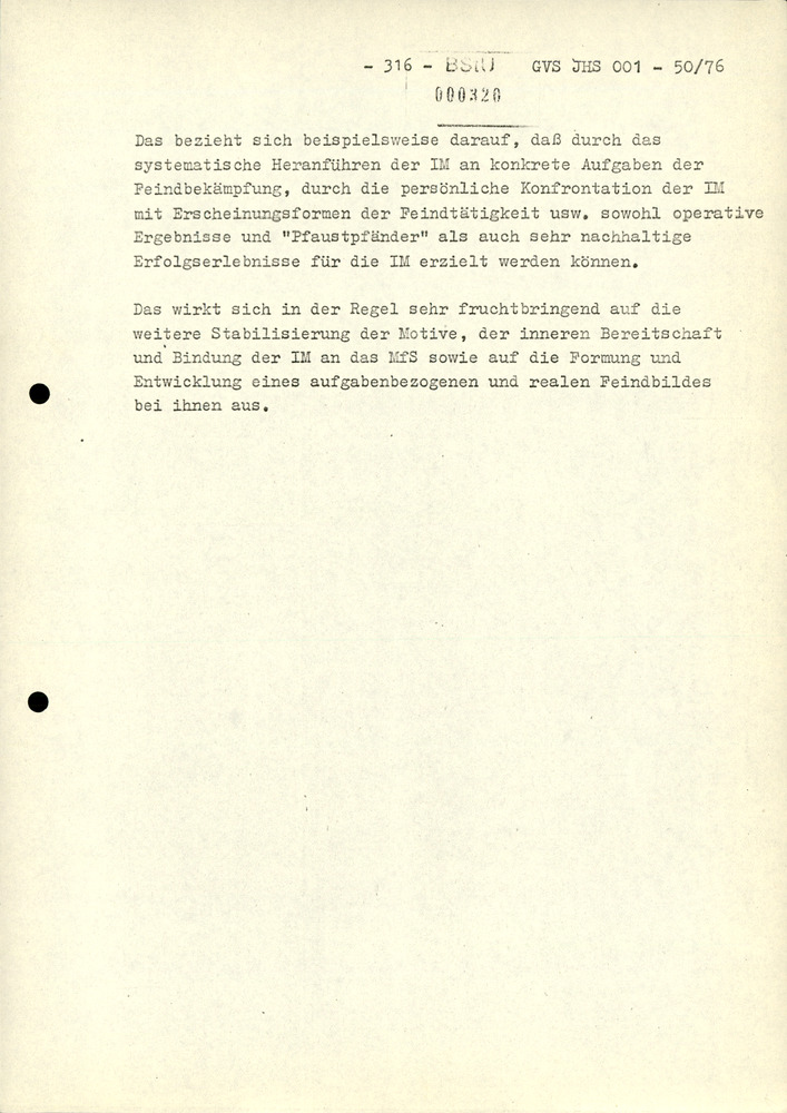 Dissertation "Zur Rolle und dem aktuell-politischen Inhalt eines aufgabenbezogenen Feindbildes in der Zusammenarbeit mit IM"