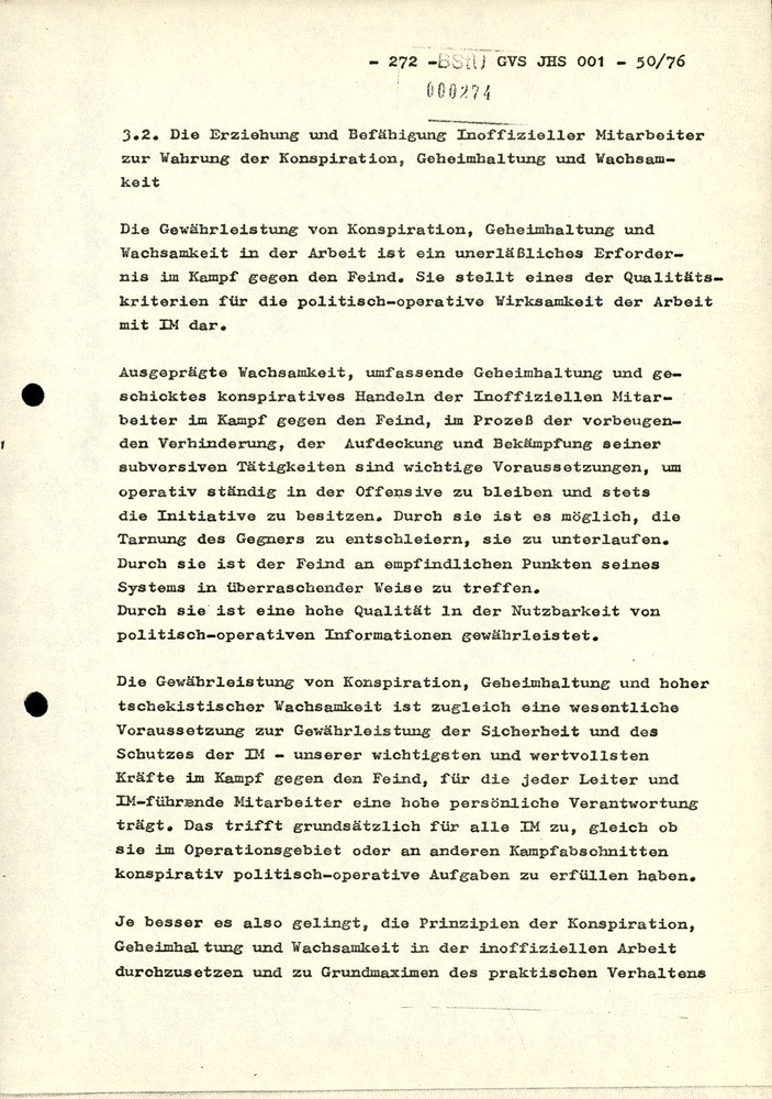 Dissertation "Zur Rolle und dem aktuell-politischen Inhalt eines aufgabenbezogenen Feindbildes in der Zusammenarbeit mit IM"