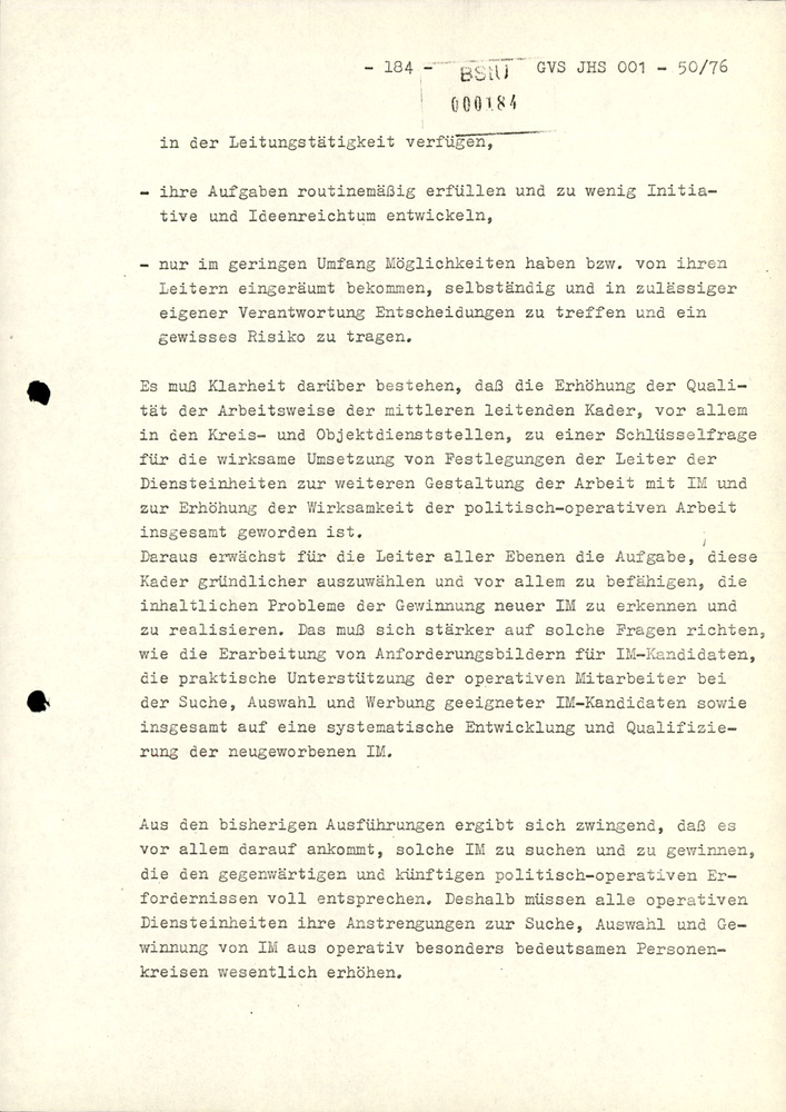 Dissertation "Zur Rolle und dem aktuell-politischen Inhalt eines aufgabenbezogenen Feindbildes in der Zusammenarbeit mit IM"