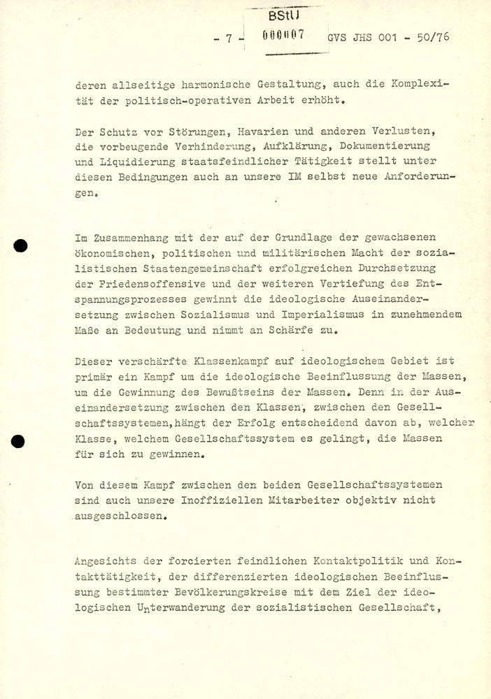 Dissertation "Zur Rolle und dem aktuell-politischen Inhalt eines aufgabenbezogenen Feindbildes in der Zusammenarbeit mit IM"
