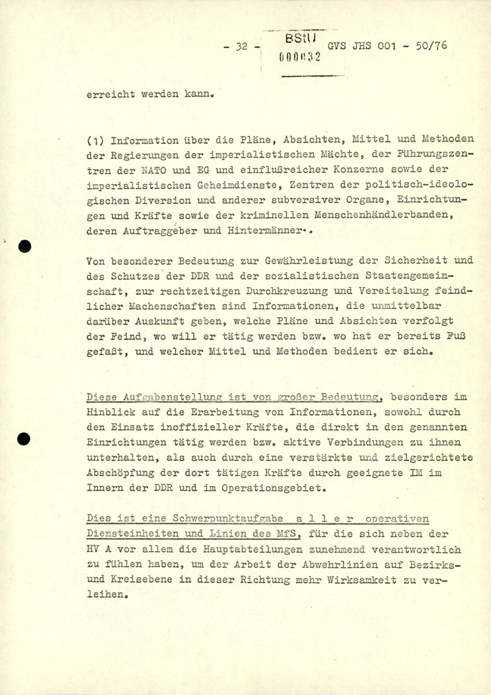 Dissertation "Zur Rolle und dem aktuell-politischen Inhalt eines aufgabenbezogenen Feindbildes in der Zusammenarbeit mit IM"