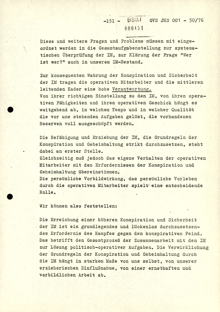 Dissertation "Zur Rolle und dem aktuell-politischen Inhalt eines aufgabenbezogenen Feindbildes in der Zusammenarbeit mit IM"