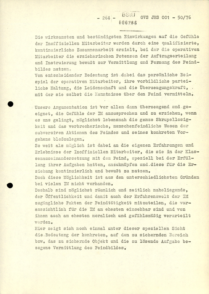 Dissertation "Zur Rolle und dem aktuell-politischen Inhalt eines aufgabenbezogenen Feindbildes in der Zusammenarbeit mit IM"