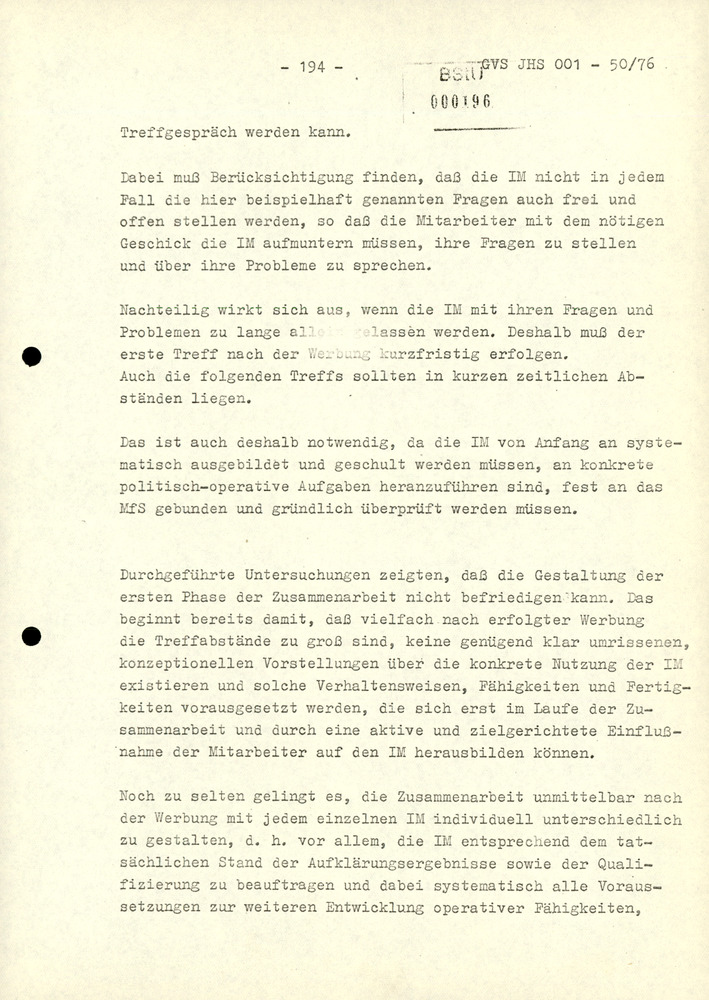 Dissertation "Zur Rolle und dem aktuell-politischen Inhalt eines aufgabenbezogenen Feindbildes in der Zusammenarbeit mit IM"