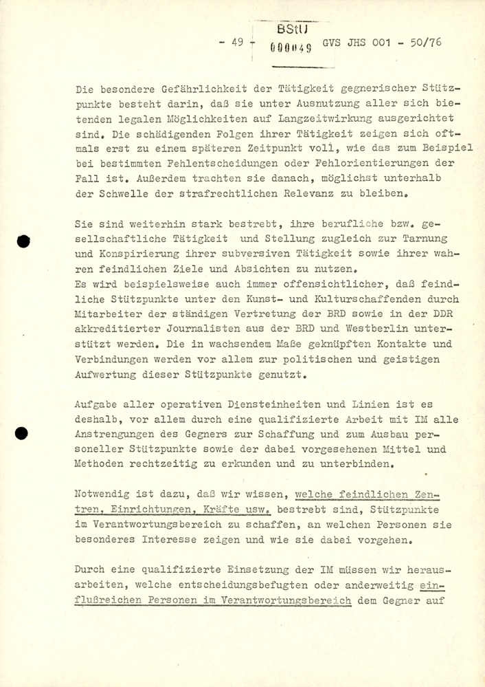 Dissertation "Zur Rolle und dem aktuell-politischen Inhalt eines aufgabenbezogenen Feindbildes in der Zusammenarbeit mit IM"