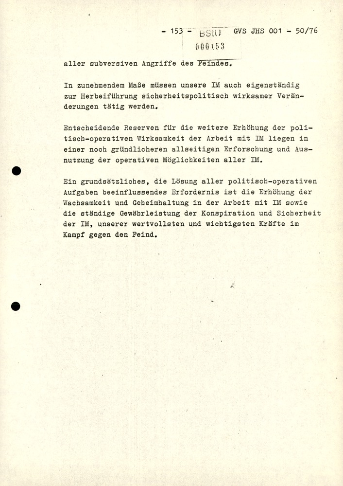 Dissertation "Zur Rolle und dem aktuell-politischen Inhalt eines aufgabenbezogenen Feindbildes in der Zusammenarbeit mit IM"