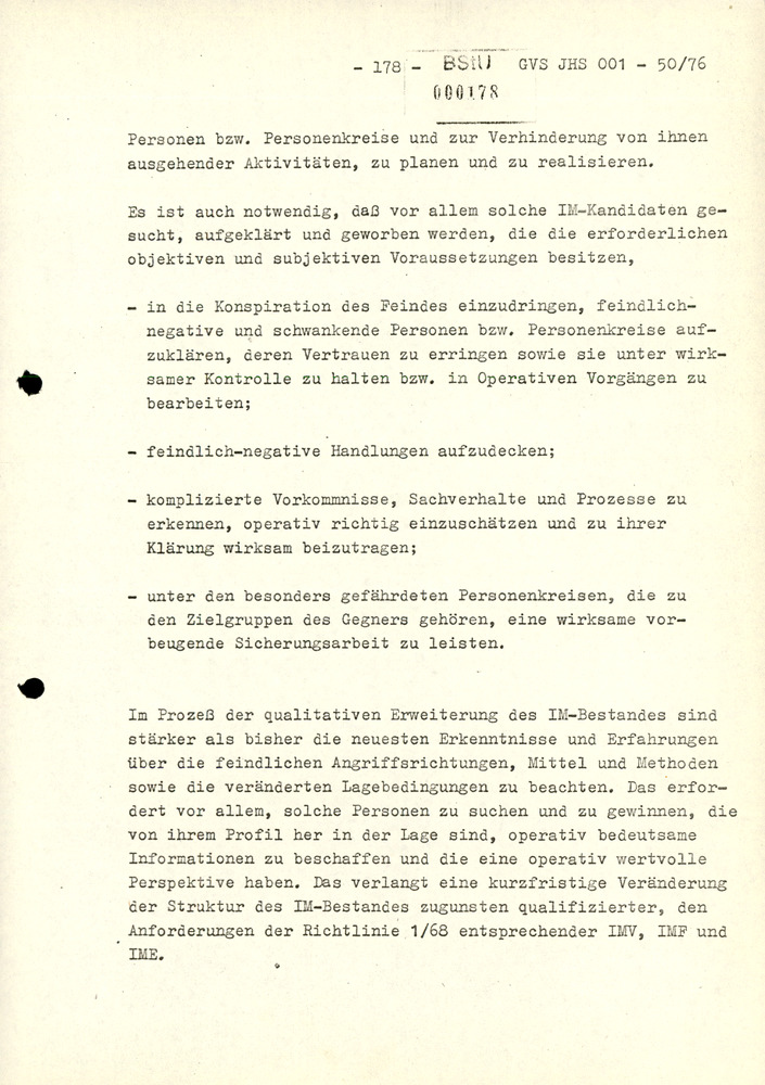Dissertation "Zur Rolle und dem aktuell-politischen Inhalt eines aufgabenbezogenen Feindbildes in der Zusammenarbeit mit IM"