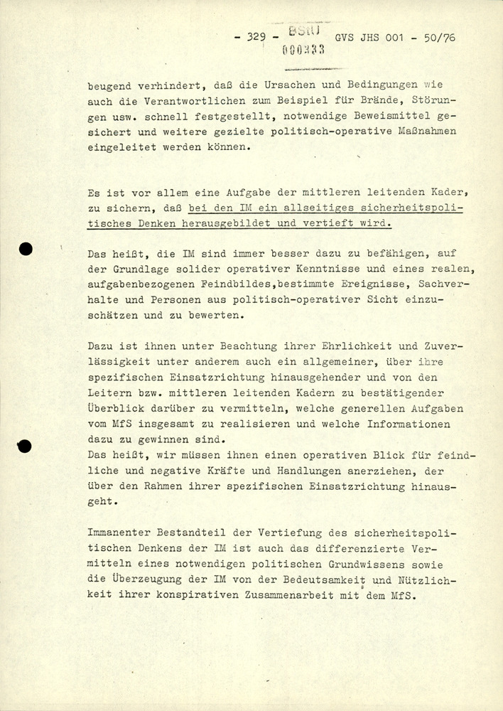 Dissertation "Zur Rolle und dem aktuell-politischen Inhalt eines aufgabenbezogenen Feindbildes in der Zusammenarbeit mit IM"