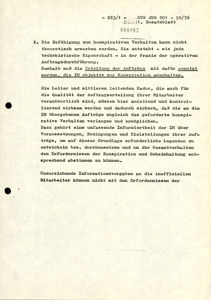 Dissertation "Zur Rolle und dem aktuell-politischen Inhalt eines aufgabenbezogenen Feindbildes in der Zusammenarbeit mit IM"