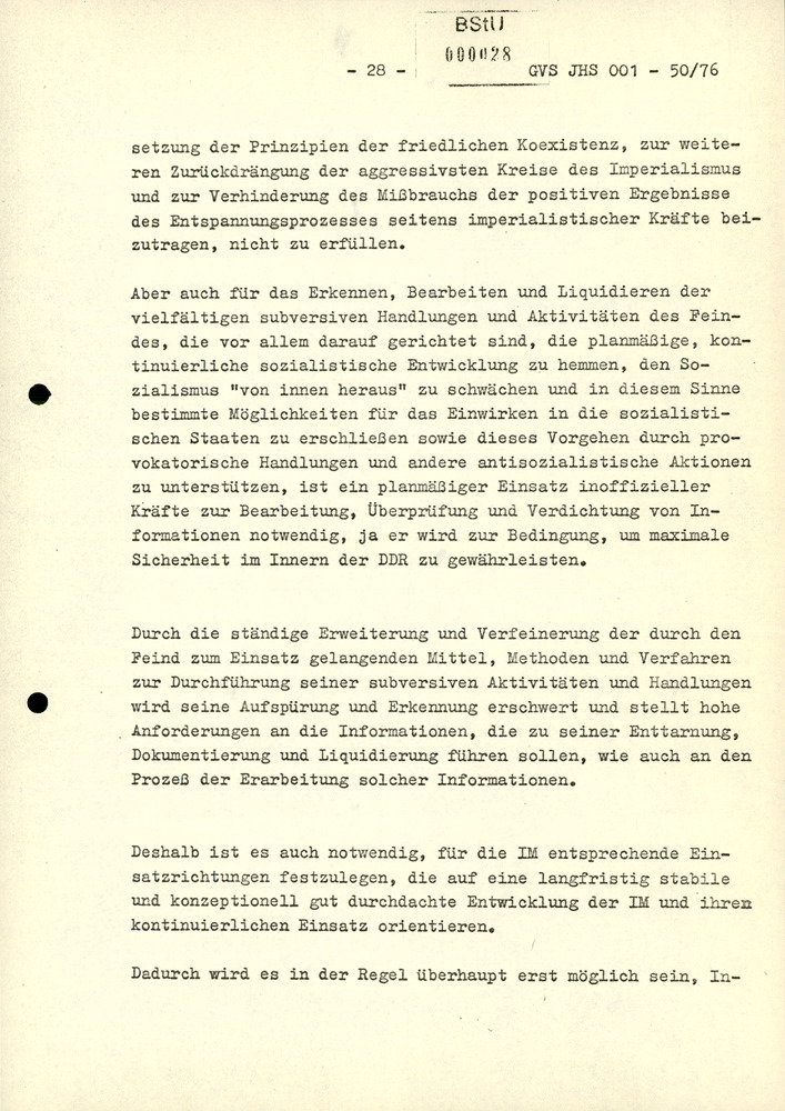 Dissertation "Zur Rolle und dem aktuell-politischen Inhalt eines aufgabenbezogenen Feindbildes in der Zusammenarbeit mit IM"