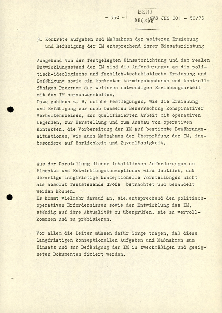 Dissertation "Zur Rolle und dem aktuell-politischen Inhalt eines aufgabenbezogenen Feindbildes in der Zusammenarbeit mit IM"