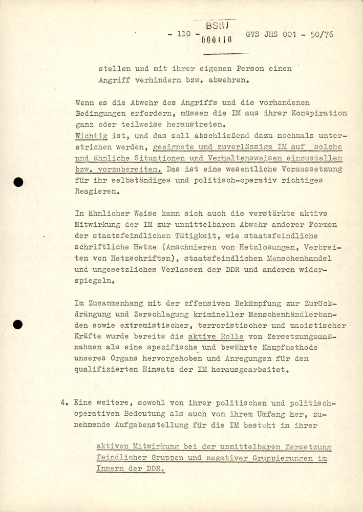 Dissertation "Zur Rolle und dem aktuell-politischen Inhalt eines aufgabenbezogenen Feindbildes in der Zusammenarbeit mit IM"