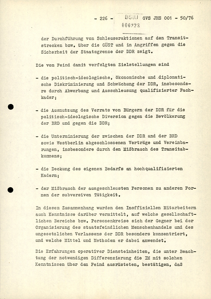 Dissertation "Zur Rolle und dem aktuell-politischen Inhalt eines aufgabenbezogenen Feindbildes in der Zusammenarbeit mit IM"
