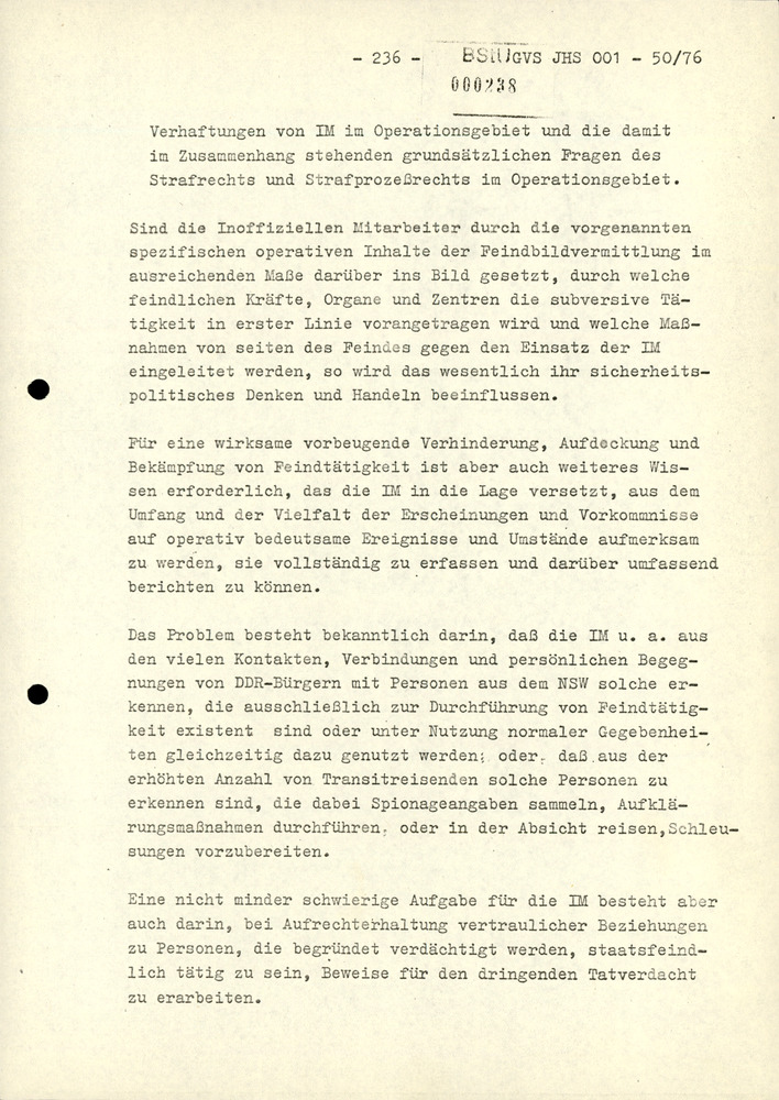 Dissertation "Zur Rolle und dem aktuell-politischen Inhalt eines aufgabenbezogenen Feindbildes in der Zusammenarbeit mit IM"