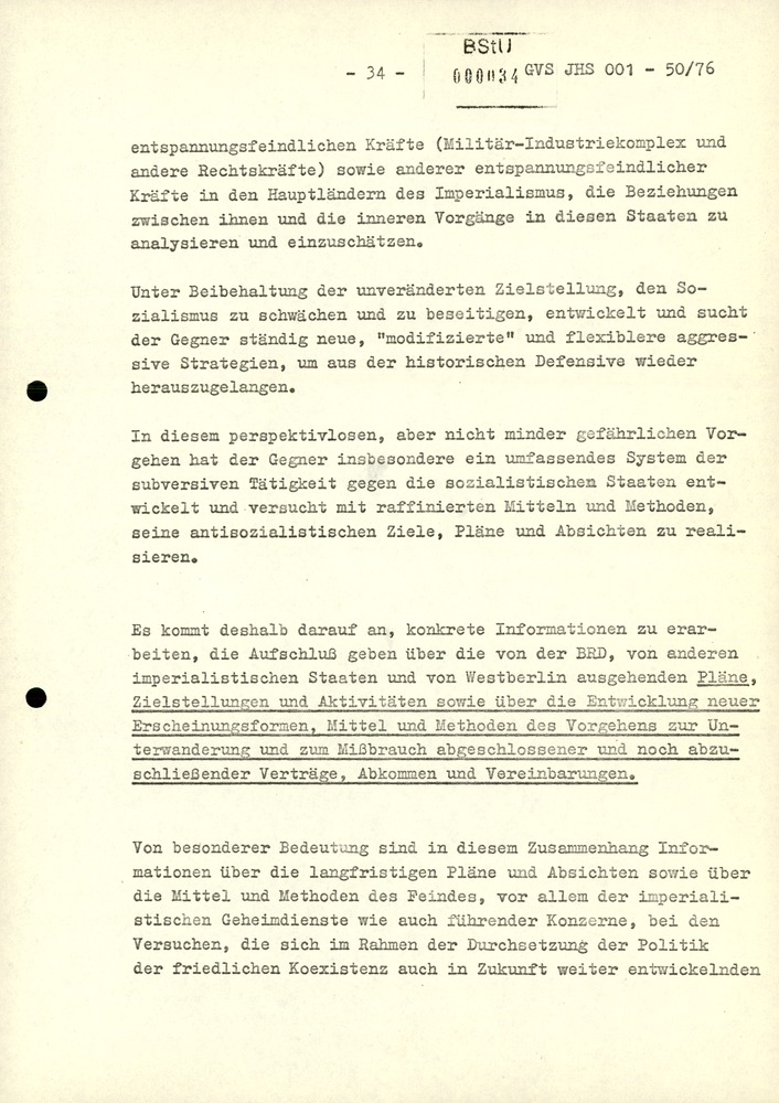 Dissertation "Zur Rolle und dem aktuell-politischen Inhalt eines aufgabenbezogenen Feindbildes in der Zusammenarbeit mit IM"