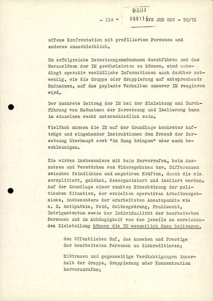 Dissertation "Zur Rolle und dem aktuell-politischen Inhalt eines aufgabenbezogenen Feindbildes in der Zusammenarbeit mit IM"