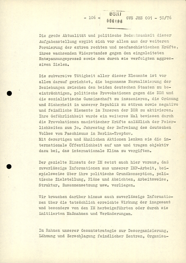 Dissertation "Zur Rolle und dem aktuell-politischen Inhalt eines aufgabenbezogenen Feindbildes in der Zusammenarbeit mit IM"