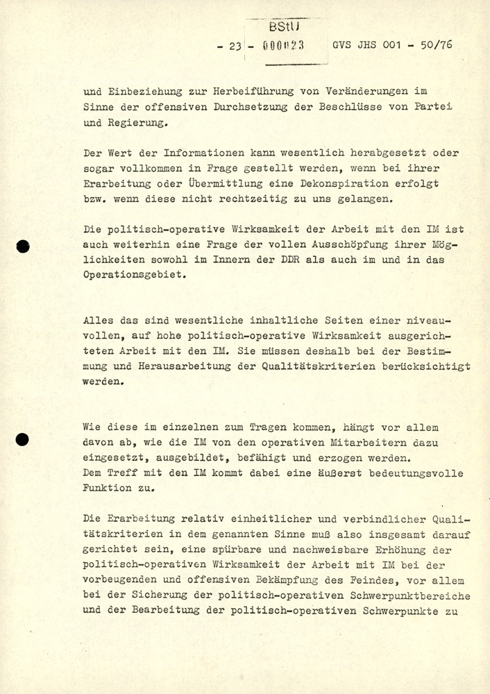 Dissertation "Zur Rolle und dem aktuell-politischen Inhalt eines aufgabenbezogenen Feindbildes in der Zusammenarbeit mit IM"