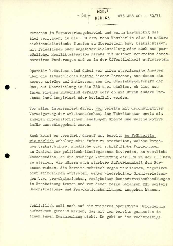Dissertation "Zur Rolle und dem aktuell-politischen Inhalt eines aufgabenbezogenen Feindbildes in der Zusammenarbeit mit IM"