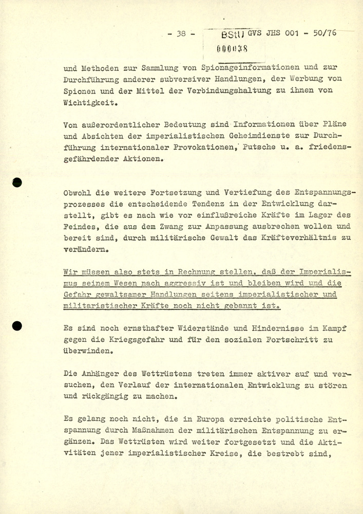 Dissertation "Zur Rolle und dem aktuell-politischen Inhalt eines aufgabenbezogenen Feindbildes in der Zusammenarbeit mit IM"