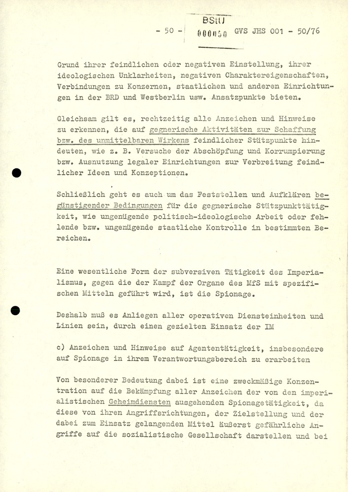 Dissertation "Zur Rolle und dem aktuell-politischen Inhalt eines aufgabenbezogenen Feindbildes in der Zusammenarbeit mit IM"