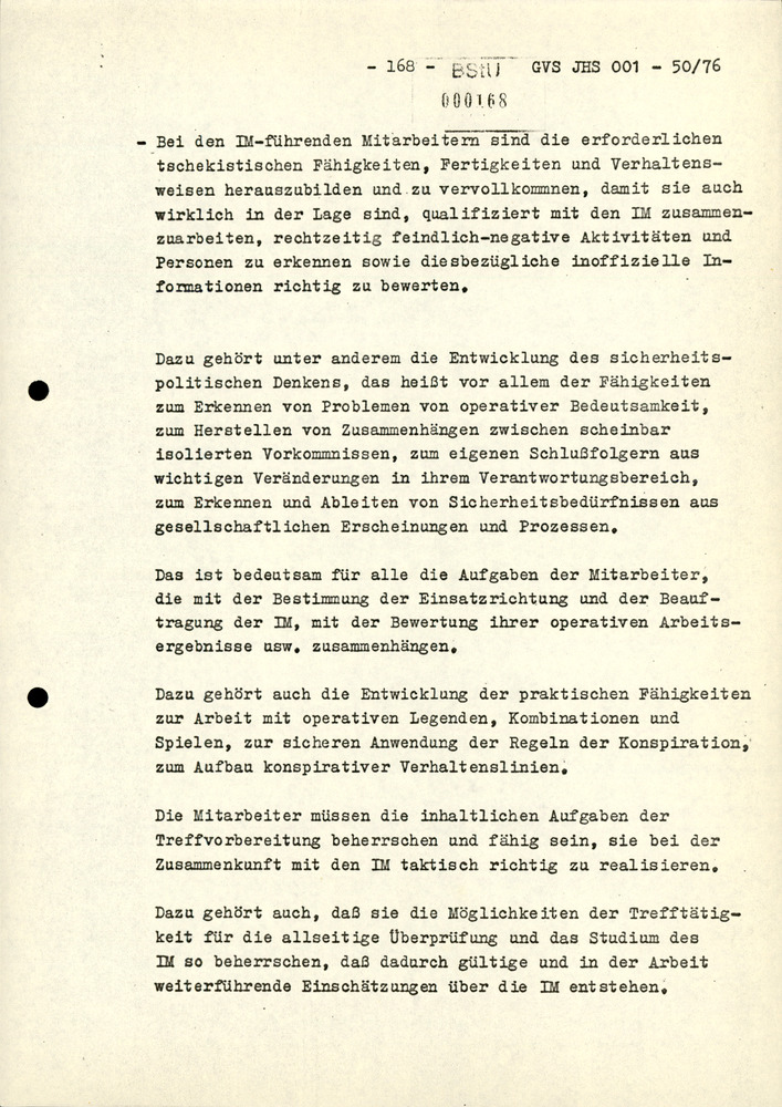 Dissertation "Zur Rolle und dem aktuell-politischen Inhalt eines aufgabenbezogenen Feindbildes in der Zusammenarbeit mit IM"