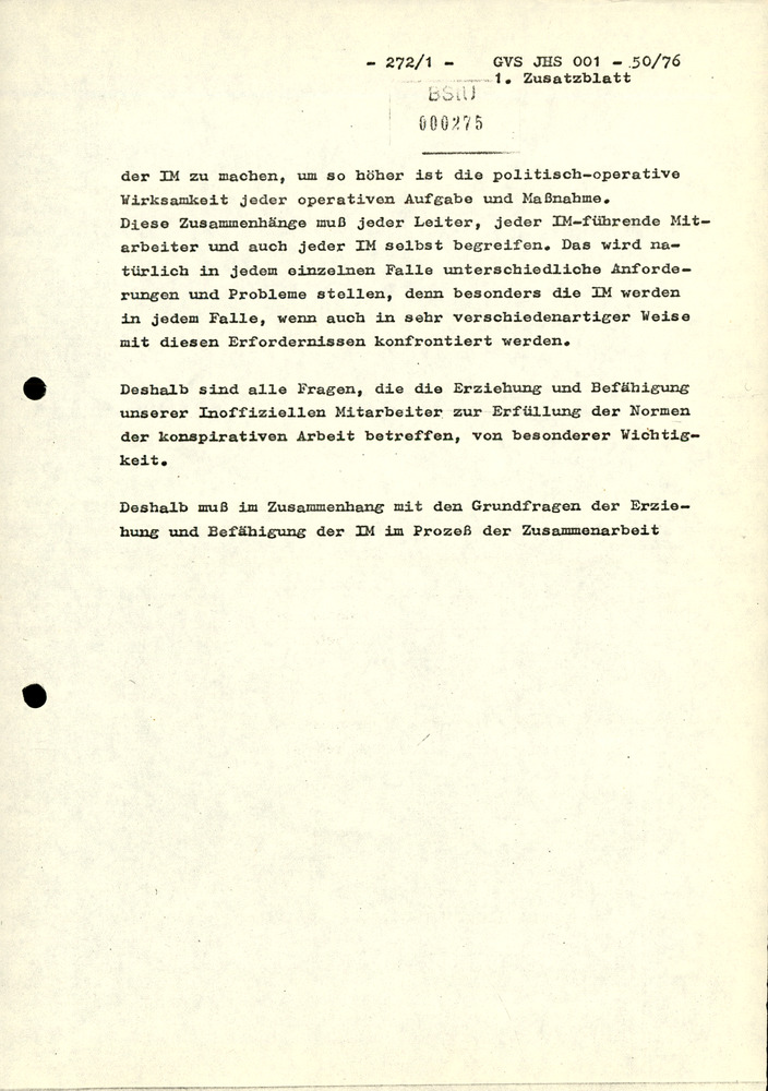 Dissertation "Zur Rolle und dem aktuell-politischen Inhalt eines aufgabenbezogenen Feindbildes in der Zusammenarbeit mit IM"
