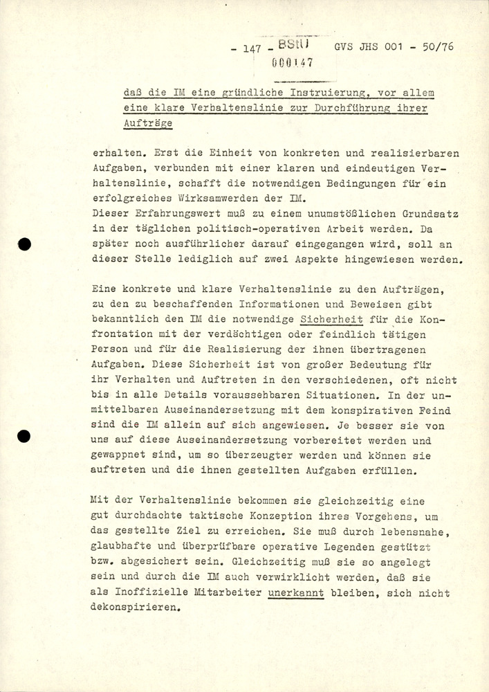 Dissertation "Zur Rolle und dem aktuell-politischen Inhalt eines aufgabenbezogenen Feindbildes in der Zusammenarbeit mit IM"