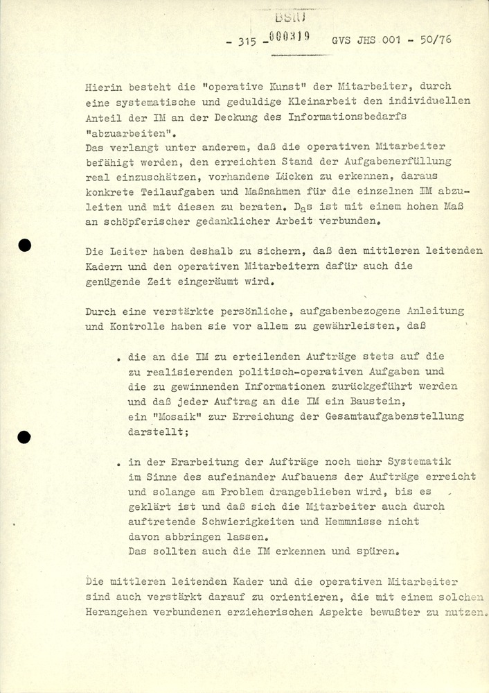 Dissertation "Zur Rolle und dem aktuell-politischen Inhalt eines aufgabenbezogenen Feindbildes in der Zusammenarbeit mit IM"