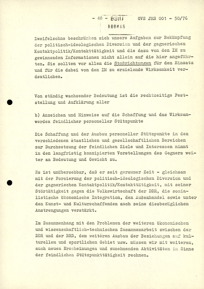 Dissertation "Zur Rolle und dem aktuell-politischen Inhalt eines aufgabenbezogenen Feindbildes in der Zusammenarbeit mit IM"