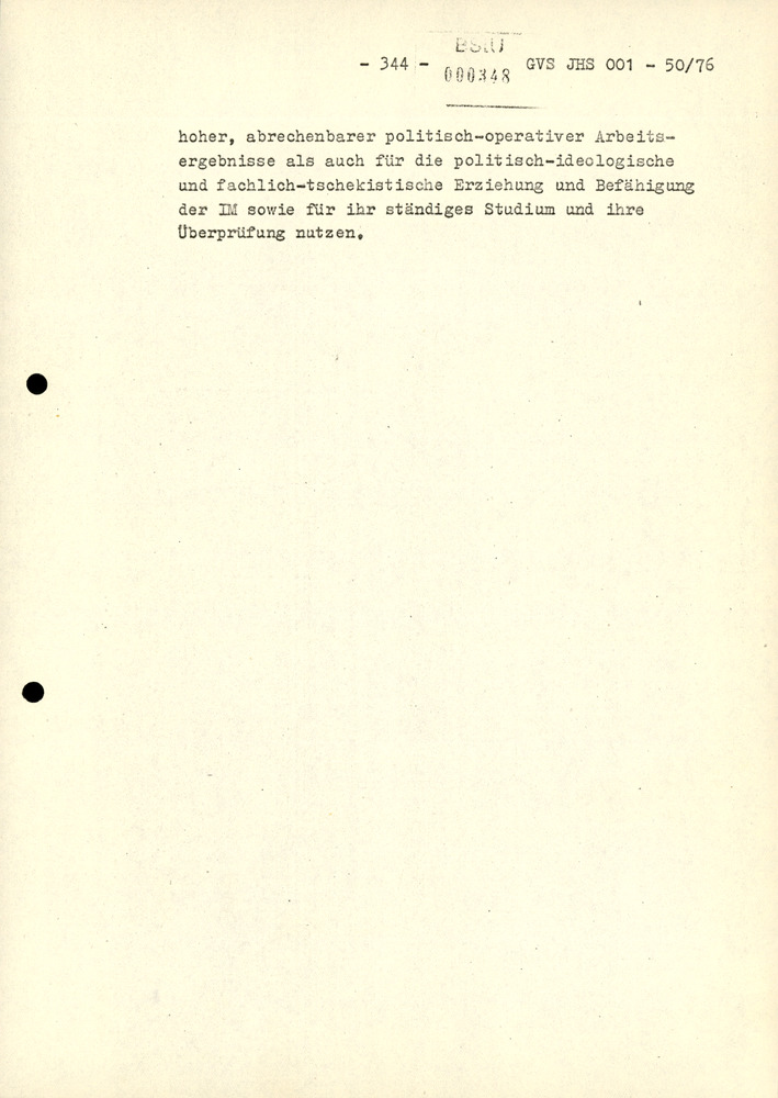 Dissertation "Zur Rolle und dem aktuell-politischen Inhalt eines aufgabenbezogenen Feindbildes in der Zusammenarbeit mit IM"
