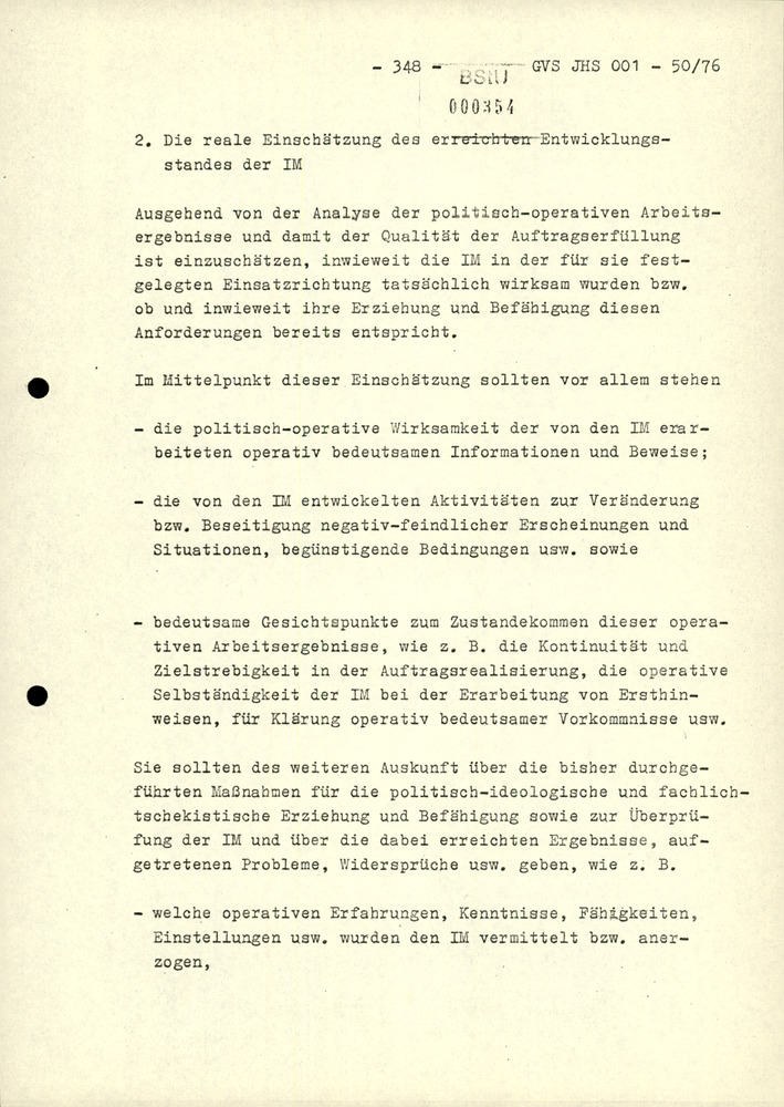 Dissertation "Zur Rolle und dem aktuell-politischen Inhalt eines aufgabenbezogenen Feindbildes in der Zusammenarbeit mit IM"