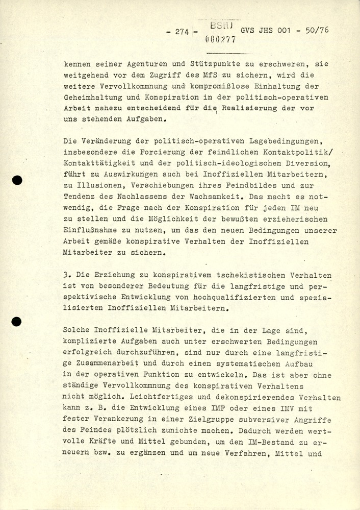 Dissertation "Zur Rolle und dem aktuell-politischen Inhalt eines aufgabenbezogenen Feindbildes in der Zusammenarbeit mit IM"