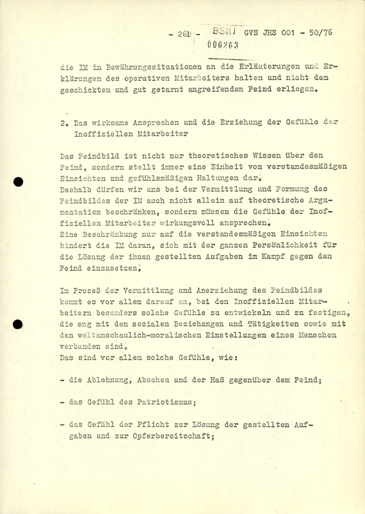 Dissertation "Zur Rolle und dem aktuell-politischen Inhalt eines aufgabenbezogenen Feindbildes in der Zusammenarbeit mit IM"